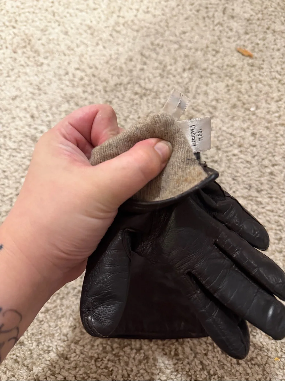 Vintage Coach Brown Leather & Cashmere Women’s Gloves